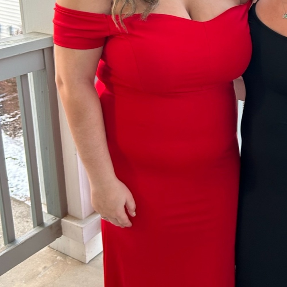 Amazon Brand Elegant Red Christmas Holiday Party Wedding Guest Evening Gown - Picture 5 of 8
